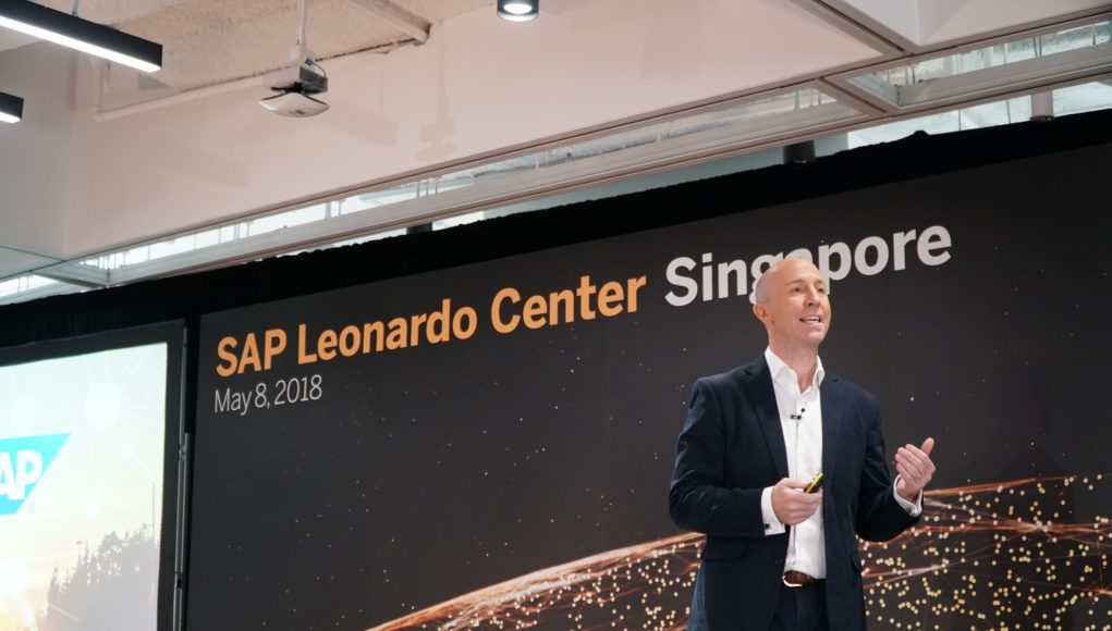 Scott Russell, President, SAP APJ giving the opening address at the SAP Leonardo Center Singapore launch
